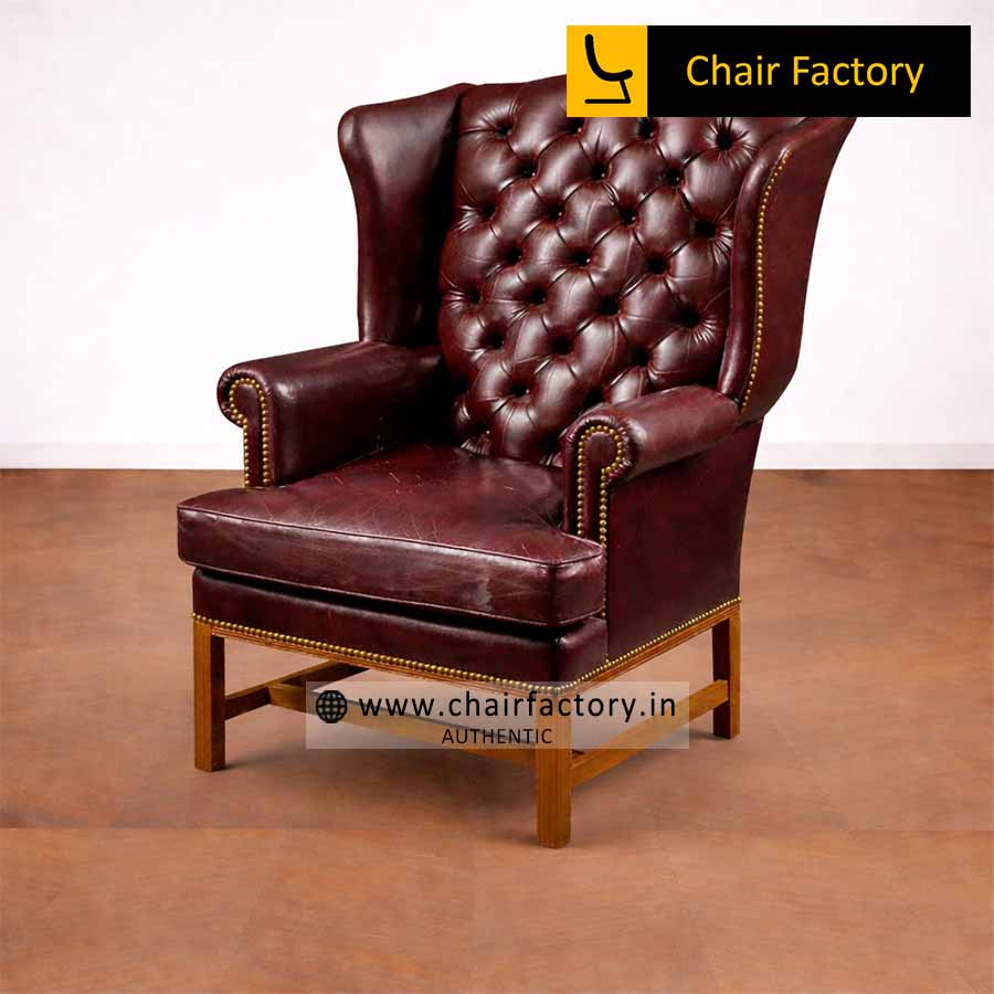 BORTHWICK GENUINE LEATHER ARM CHAIR