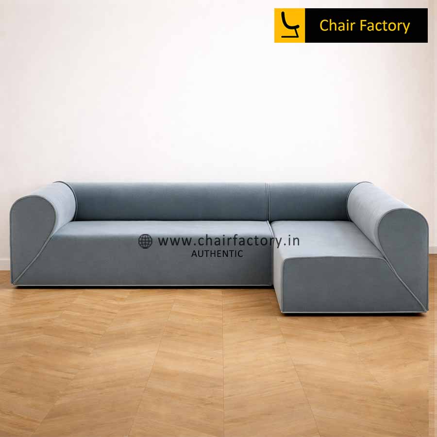 Califomia Poppy Blue l Shaped Sofa