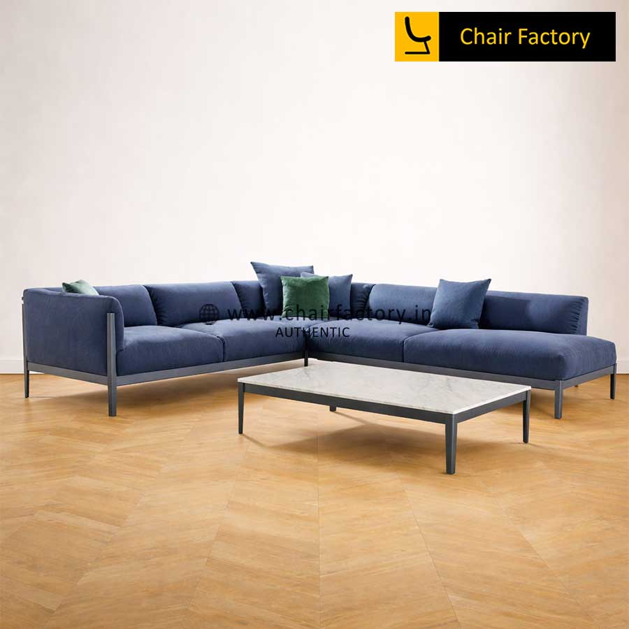 Virtue V12 Blue l Shape Sofa 