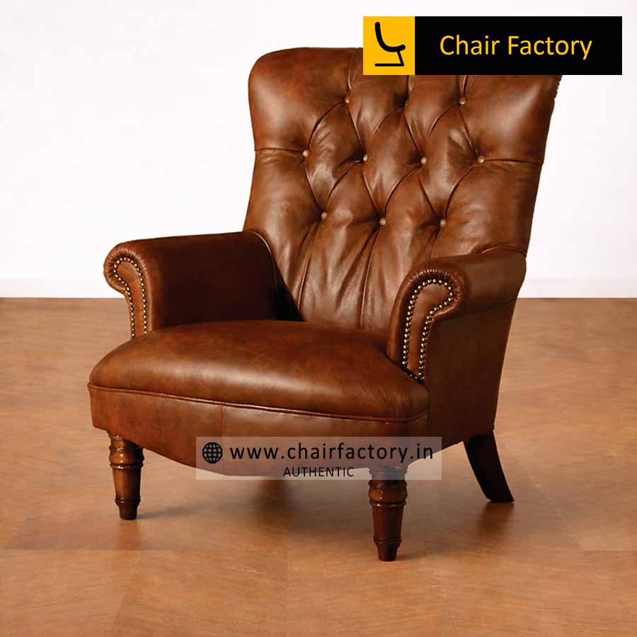 baglion Genuine Leather Arm Chair