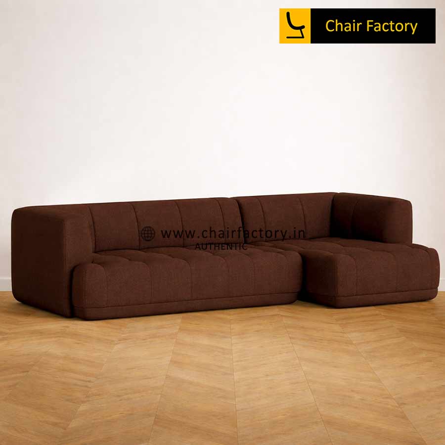 MORRISSEY PLUM BROWN 3 Seater L SHAPE SOFA