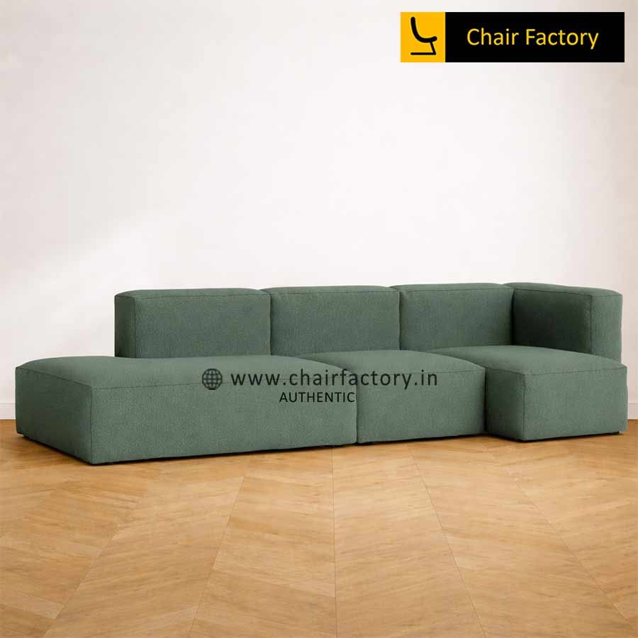 Verbal Bee 3 SEATER Green L shape Sofa 