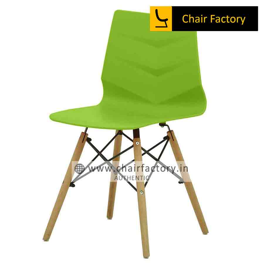 Preston Green Cafe Chair With Wooden Legs