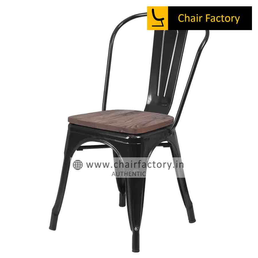 Tolix Chair Replica With Wooden Seat