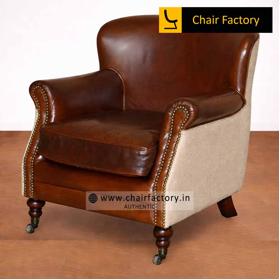 Gomes Genuine Leather Arm Chairs