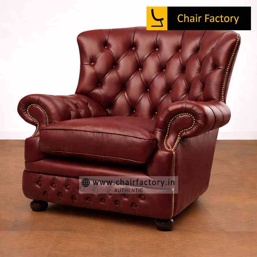 HOWLAND Genuine Leather Arm Chairs 