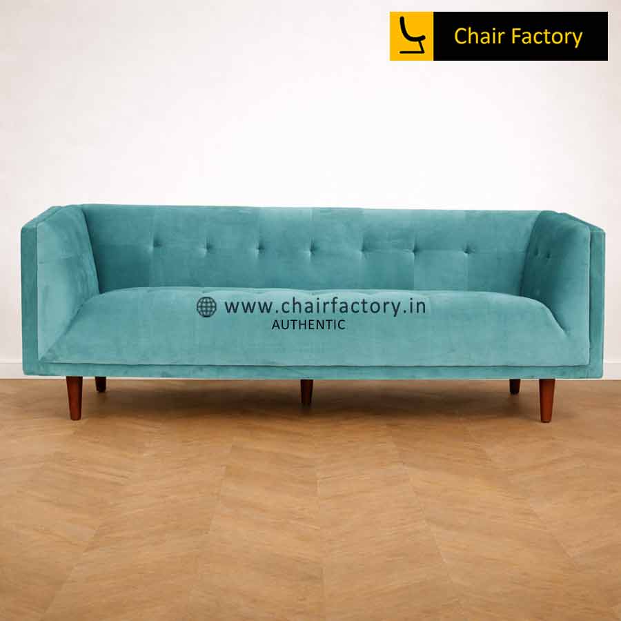 Malmo Blue Velvet 3 Seater Sofa