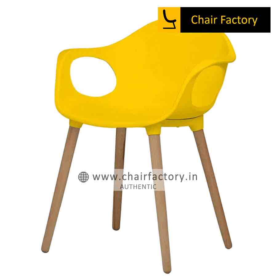 Yellow Jolie Wooden Cafe Chair