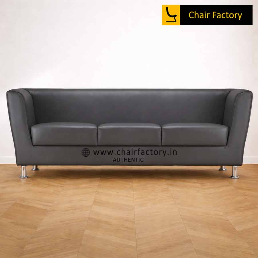 Blakewell 3 Seater Black Leatherette Sofa 