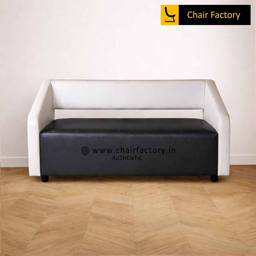 Trinah 3 Seater White & Black Leatherette Sofa