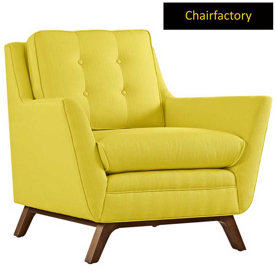 Chantay Yellow Designer Fabric Accent Chair Chair Factory