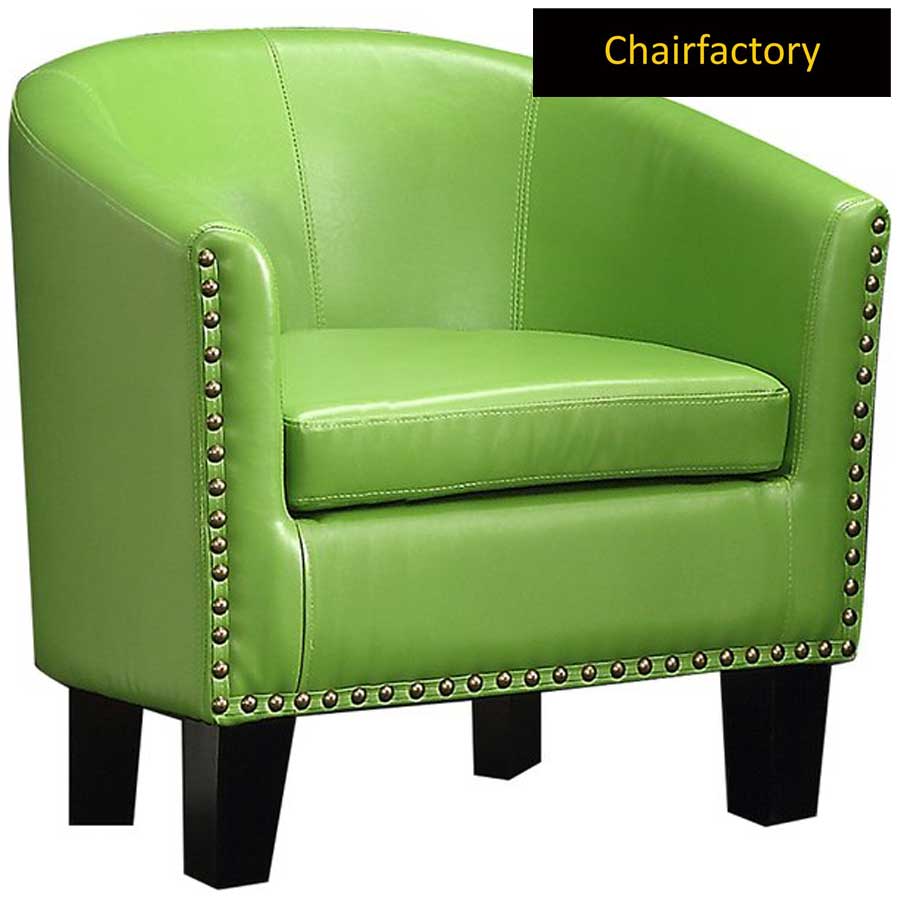Ginger Green Leatherette Accent Chair