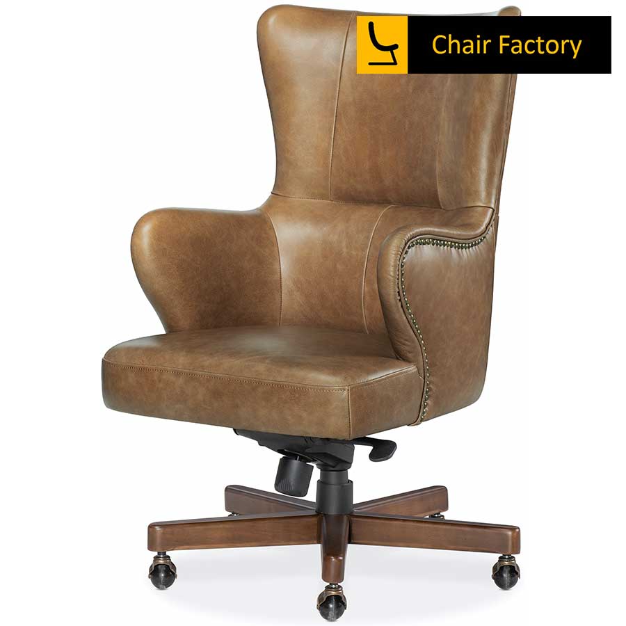 Kingsley High Back 100% GENUINE Leather Chair