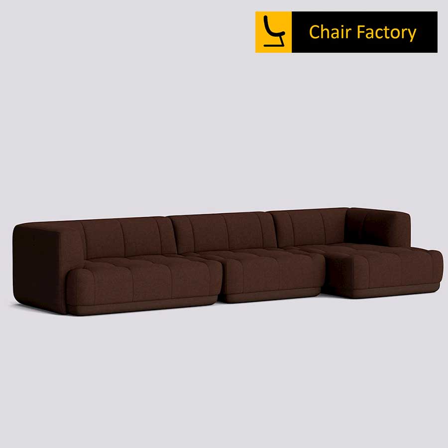 MORRISSEY PLUM BROWN 4 Seater L SHAPE SOFA