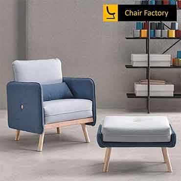Mikado Blue Accent & Ottoman Chair