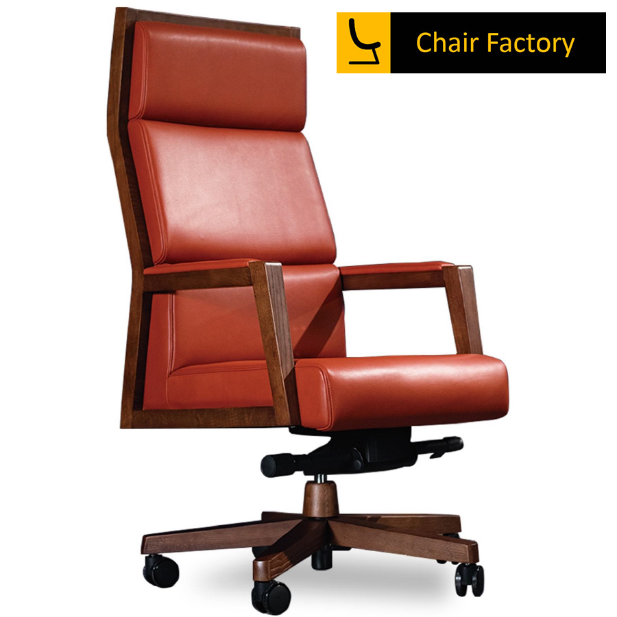 Montgomary Tan High Back 100 Genuine Leather Chair Chair Factory