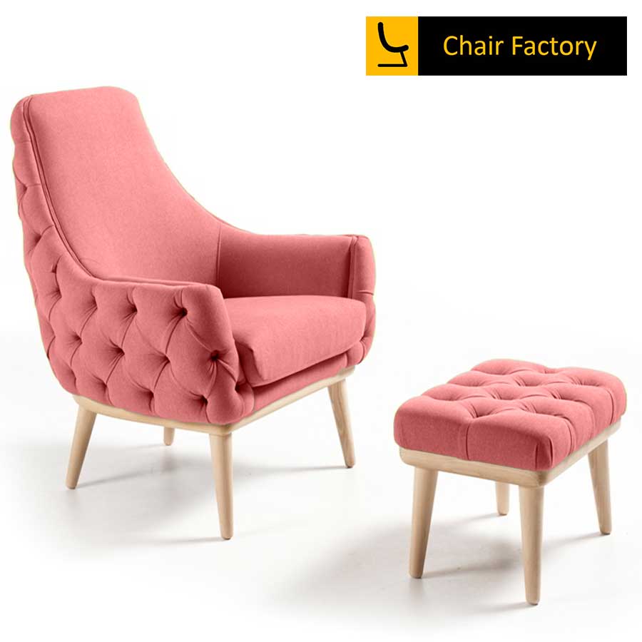 Camponi Pink Accent Lounge Chair and Ottoman Chair Factory
