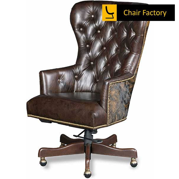 Ramesses Designer Brown High back 100% genuine leather chair 