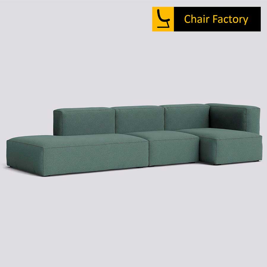 Verbal Bee 3 SEATER Green L shape Sofa 
