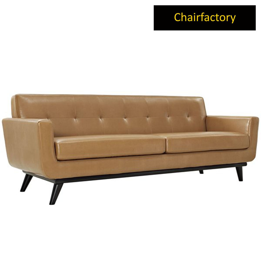  Brown Leatherette Baleno Sofa
