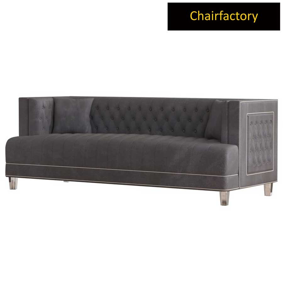 Bridgeport Grey Velvet 3 Seater Chesterfield Sofa